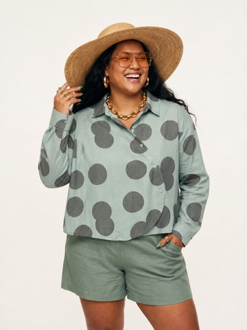 Audacious Polka Dot Oversized Blouse