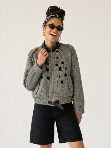 Audacious Herringbone Beaded Jacket