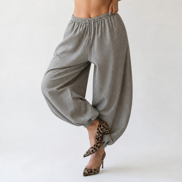 Grounded Gingham Wide Leg Pants