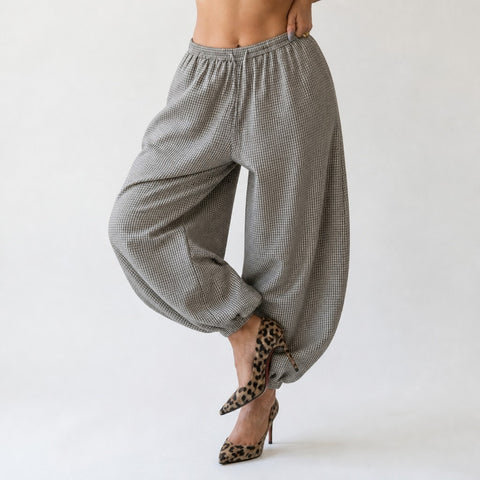 Grounded Gingham Wide Leg Pants