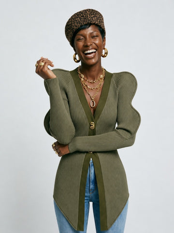 Audacious Ribbed Knit Sweater