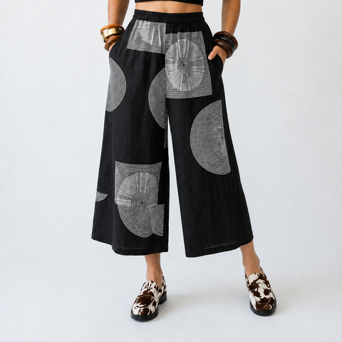 Unique Printed Wide Leg Pants