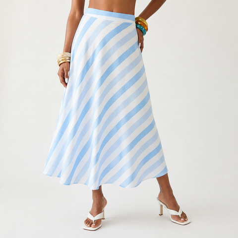 Limitless Striped A-Line Skirt