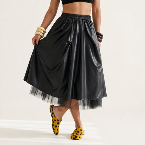 Unstoppable Pleated Mesh Maxi Skirt