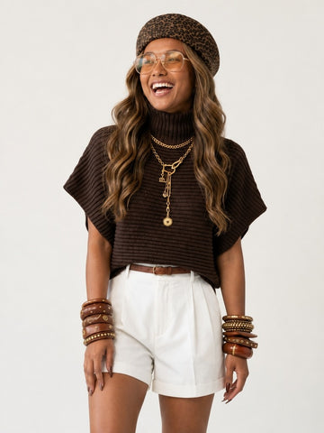 Grounded Knitted Turtleneck Pullover