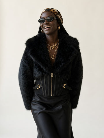Fierce Faux Fur Cropped Jacket