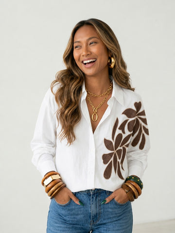 Worthy Embroidered Floral Loose Blouse