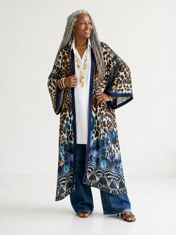 Fierce Leopard Printed Kimono