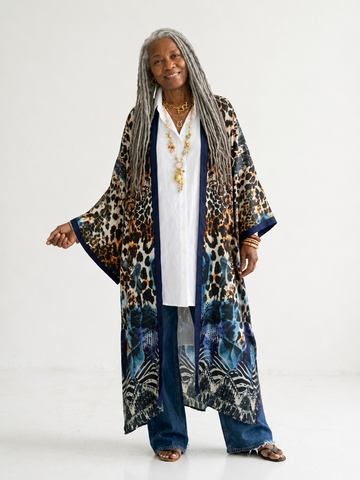 Fierce Leopard Printed Kimono
