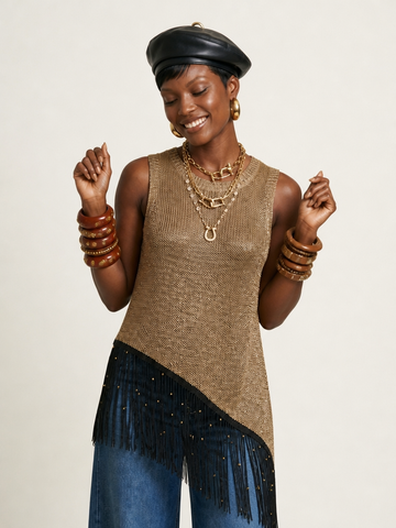 Radiant Sequin Tassel Vest