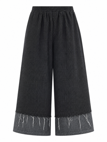 Free Spirit Striped Wide-Leg Jeans