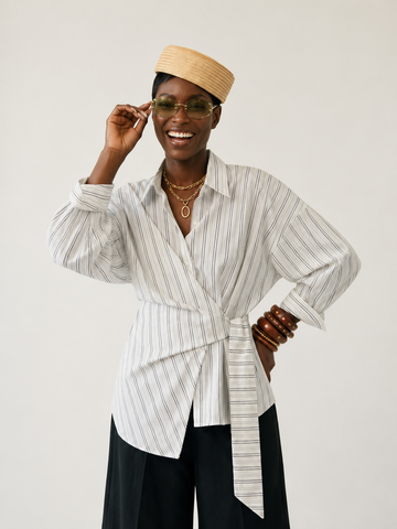 Free Spirit Striped Irregular Blouse