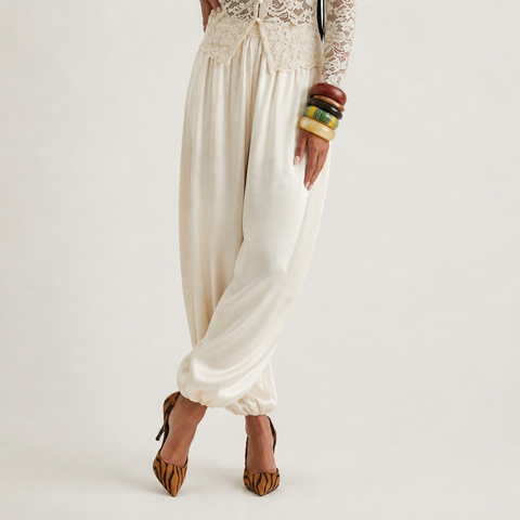 Elegant Satin Balloon Harem Pants