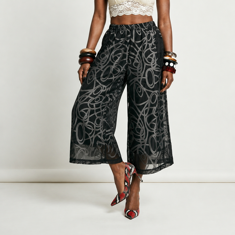 Magnetic Geometric Wide Leg Pants