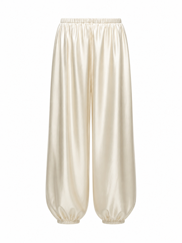 Elegant Satin Balloon Harem Pants