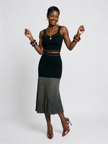 Ethereal Ribbed Pleated Two-Piece Set