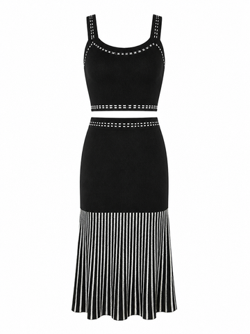 Ethereal Ribbed Pleated Two-Piece Set