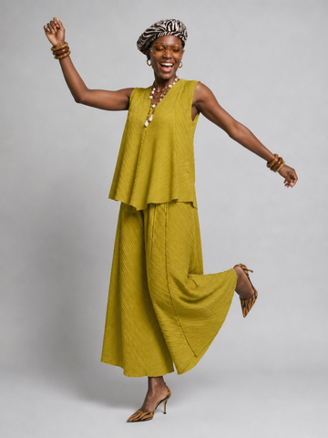 Elegant Pleated Loose Two-Piece Set