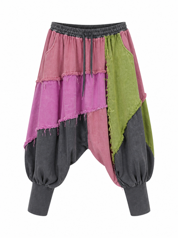 Unique Patchwork Wide Leg Jeans