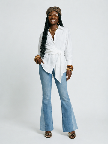 Confident Asymmetrical Wrap Blouse