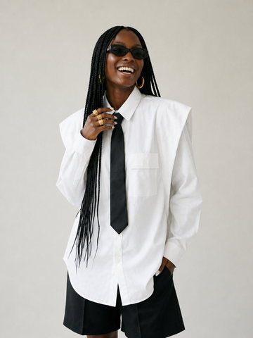 Audacious Oversized Tie Blouse
