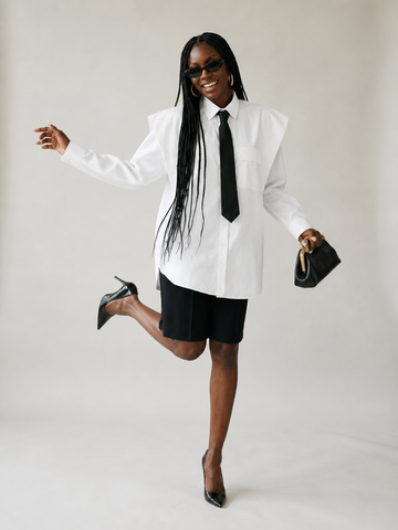 Audacious Oversized Tie Blouse