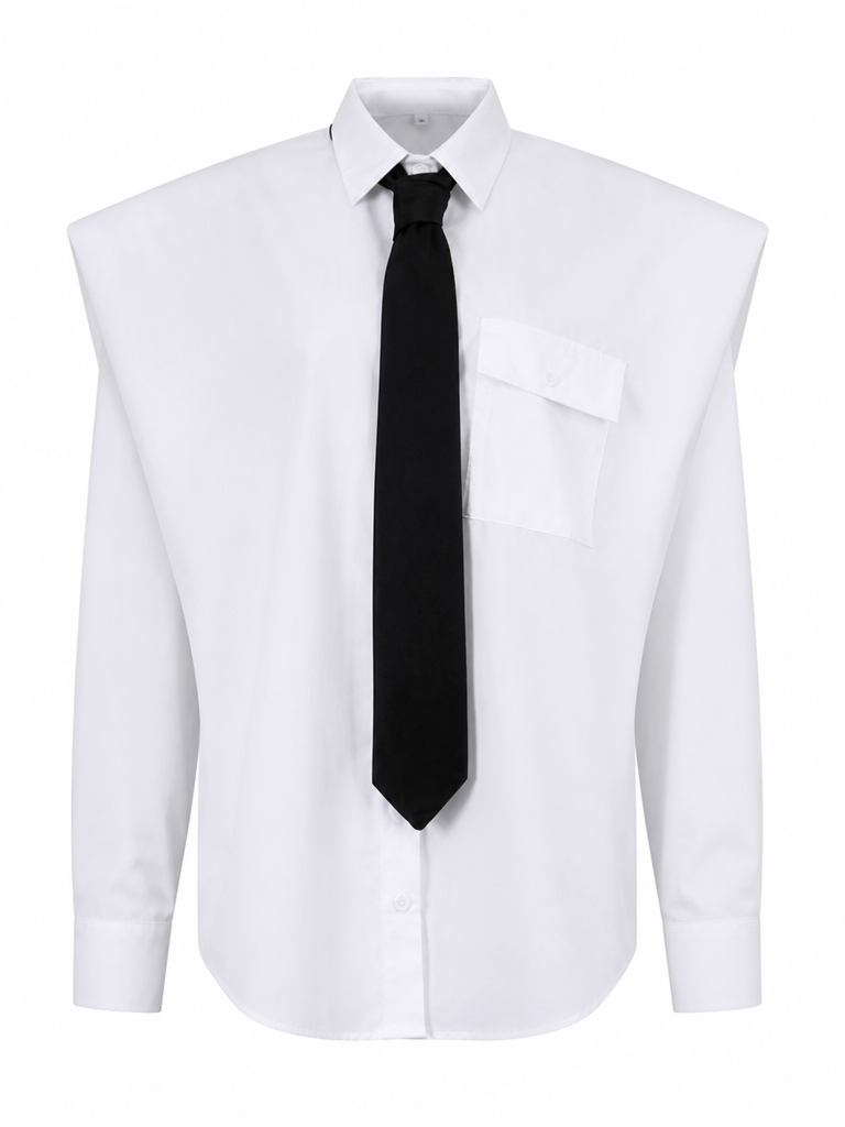 Audacious Oversized Tie Blouse