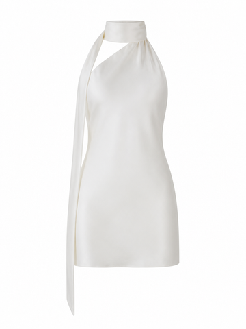 Elegant Satin Halter Mini Dress