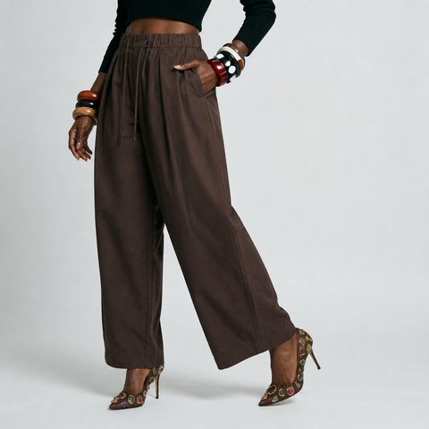 Grounded Cotton Wide Leg Pants