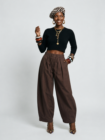 Grounded Cotton Wide Leg Pants
