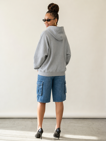 Grounded Off-Shoulder Hooded Sweatshirt