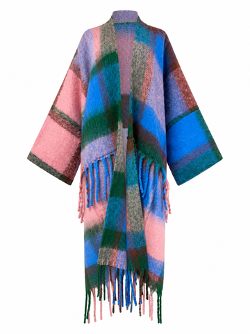 Wild Heart Plaid Tassel Kimono