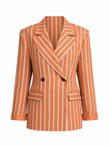 Audacious Striped Lapel Blazer