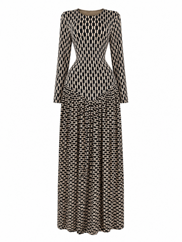 Magnetic Geometric Printed Maxi Dress