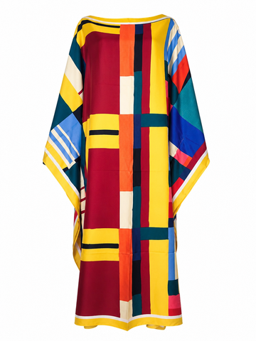 Vibrant Geometric Printed Kaftan