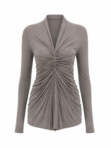 Grounded Ruched Slim Top