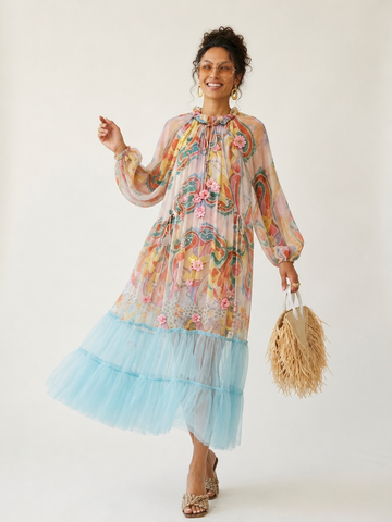 Limitless Beaded Mesh Maxi Dress
