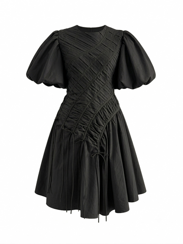 Vibrant Ruffled Asymmetrical Mini Dress