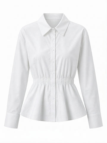 Elegant Ruched Peplum Blouse