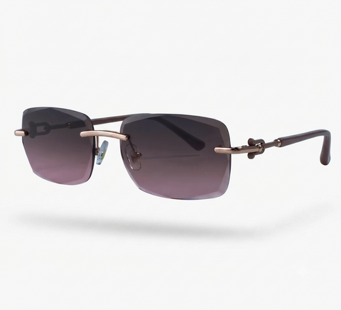 Radiant Gold Rimless Sunglasses