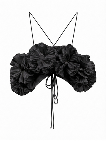 Daring Floral Off-Shoulder Cropped Vest