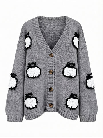 Unique Jacquard Knit Cardigan