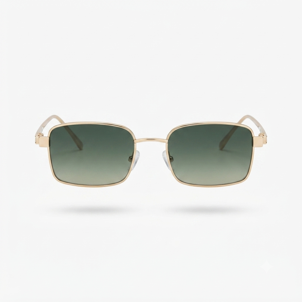 Daring Gold Rectangle Sunglasses