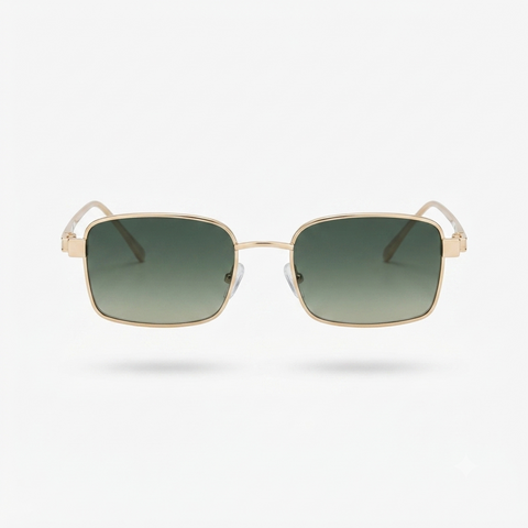 Daring Gold Rectangle Sunglasses