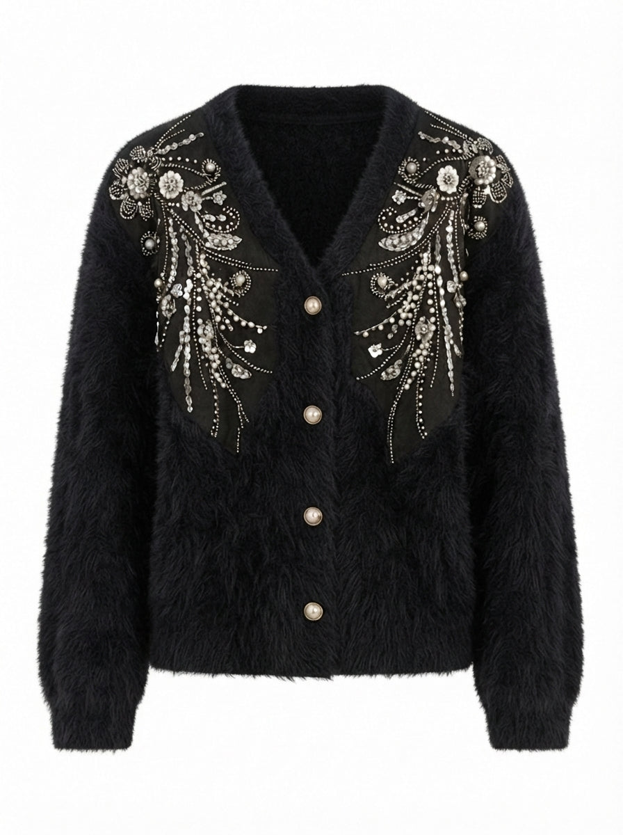 Ethereal Sequin Embroidered Cardigan