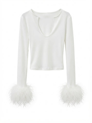 Fierce Feather Cuff Slim Top