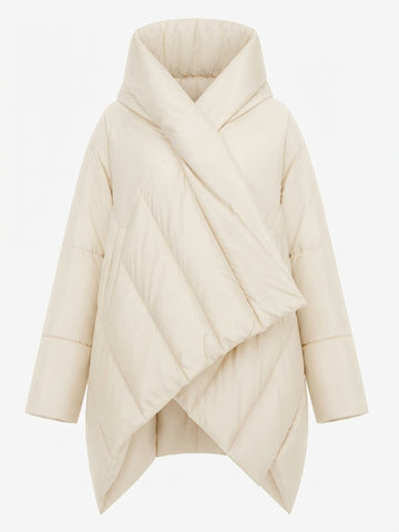 Audacious Asymmetrical Quilted Puffer Jacket