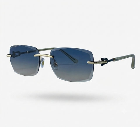 Radiant Gold Rimless Sunglasses