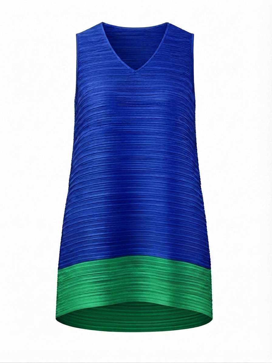Worthy Pleated Contrast Knit T-shirt