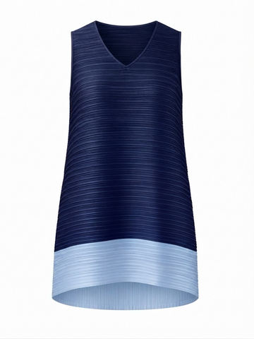 Worthy Pleated Contrast Knit T-shirt